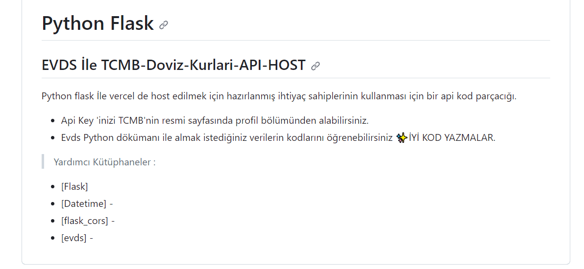 EVDS İle TCMB-Doviz-Kurlari-API-HOST